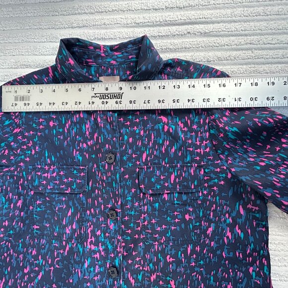 Chico's Womens Multicolor Abstract Print Button-Down 3/4 Sleeve Shirt Top Size 1 - Picture 6 of 8